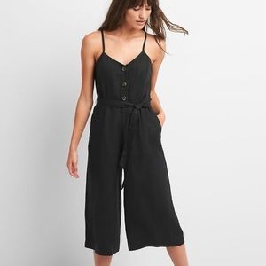 GAP Linen Cami Jumpsuit True Black